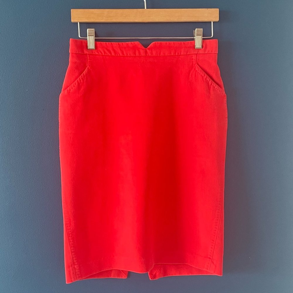 Red Zara Pencil Skirt